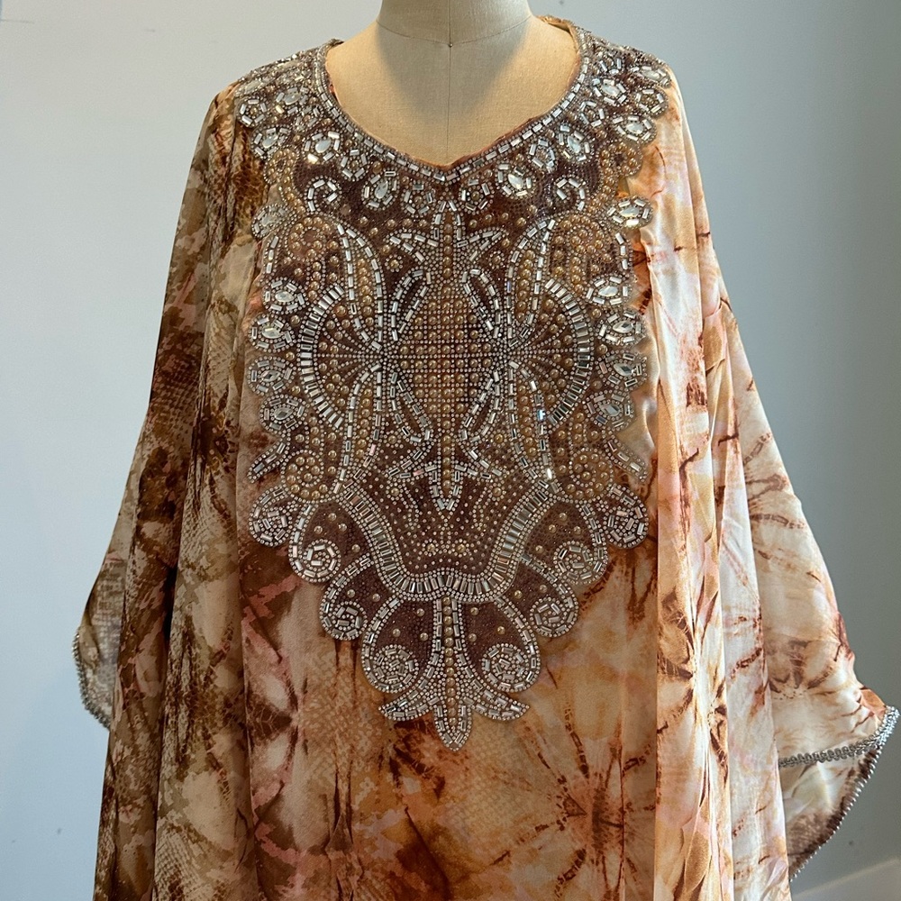 Kaftan - One Size- Side Open- Double Layers-Embro… - image 1